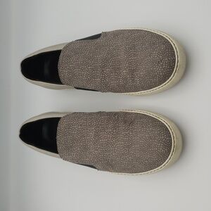 Lanvin Textured Gray Slip-On Loafers